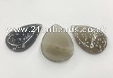 CGP3519 35*50mm - 40*55mm flat teardrop sakura agate slab pendants