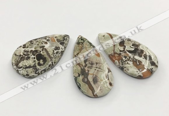 CGP3537 32*58mm - 35*62mm flat teardrop ocean agate slab pendants