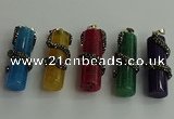 CGP354 12*40mm tube agate gemstone pendants wholesale