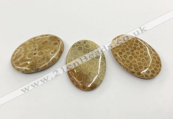 CGP3542 35*50mm oval chrysanthemum agate slab pendants