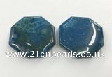 CGP3549 50mm - 53mm octagonal chrysanthemum agate slab pendants