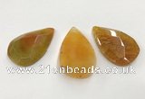 CGP3563 35*55mm faceted flat teardrop agate pendants wholesale