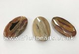 CGP3568 32*50mm faceted oval agate pendants wholesale