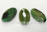 CGP3571 32*50mm faceted oval agate pendants wholesale