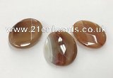 CGP3575 40*50mm faceted oval agate pendants wholesale