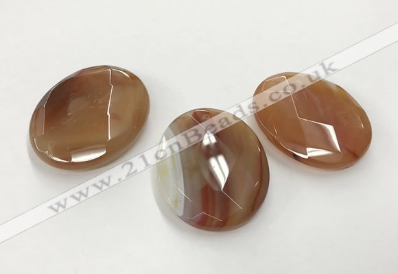 CGP3575 40*50mm faceted oval agate pendants wholesale