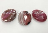 CGP3577 40*50mm faceted oval agate pendants wholesale