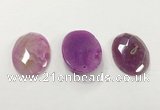 CGP3582 32*45mm faceted oval agate pendants wholesale