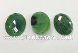 CGP3584 32*45mm faceted oval agate pendants wholesale