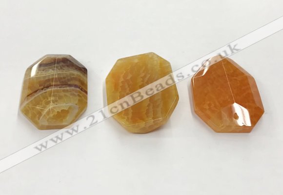 CGP3590 32*42mm faceted octagonal agate pendants wholesale