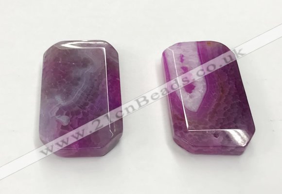 CGP3597 35*55mm faceted octagonal agate pendants wholesale