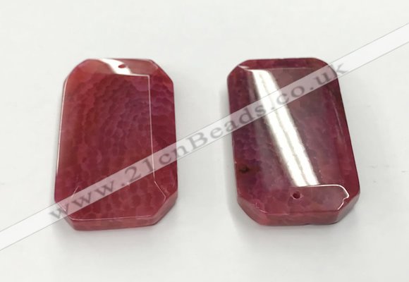 CGP3598 35*55mm faceted octagonal agate pendants wholesale