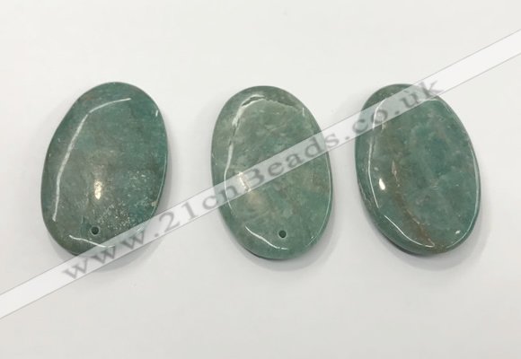 CGP3614 35*60mm oval amazonite gemstone pendants wholesale