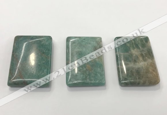 CGP3615 30*45mm rectangle amazonite gemstone pendants wholesale