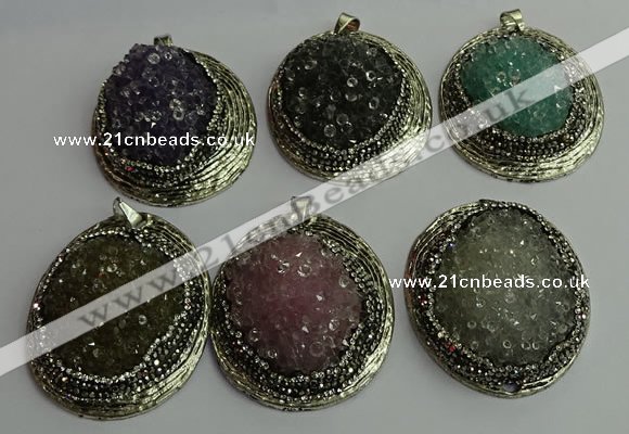 CGP363 35*55mm freeform crystal glass pendants wholesale