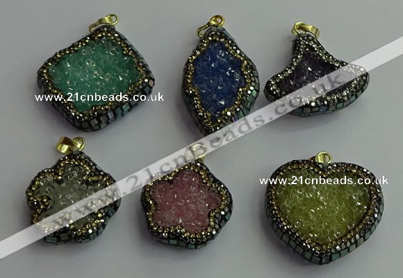 CGP372 25*30mm - 30*35mm freeform crystal glass pendants