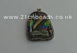 CGP377 30*40mm - 35*45mm freeform plated white crystal pendants