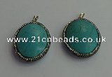 CGP405 30*40mm - 35*45mm oval turquoise pendants wholesale