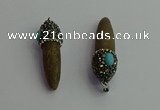 CGP409 10*45mm - 15*50mm bullet sea urchin shell pendants