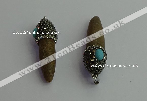 CGP409 10*45mm - 15*50mm bullet sea urchin shell pendants