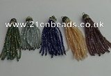 CGP430 2*3mm faceted rondelle handmade chinese crystal tassel pendants