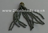 CGP438 2*3mm faceted rondelle handmade chinese crystal tassel pendants
