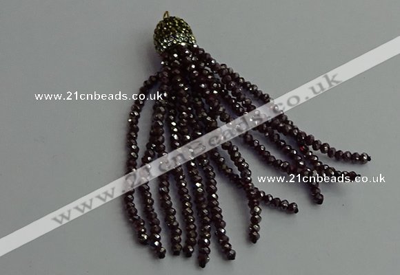 CGP442 2*3mm faceted rondelle handmade chinese crystal tassel pendants