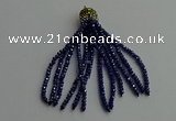 CGP444 2*3mm faceted rondelle handmade chinese crystal tassel pendants