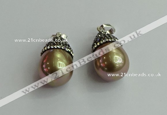 CGP461 15*25mm - 15*30mm teardrop pearl shell pendants wholesale