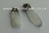 CGP489 15*35mm - 18*45mm nugget white crystal pendants wholesale