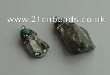 CGP497 15*30mm - 25*40mm nugget plated quartz pendants wholesale