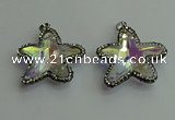 CGP505 35*35mm star crystal glass pendants wholesale