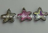 CGP509 35*35mm star crystal glass pendants wholesale