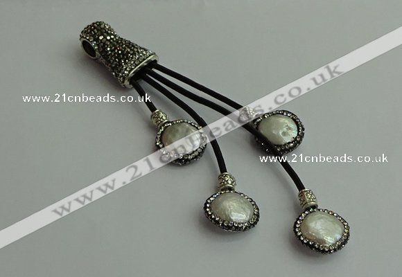 CGP529 16*18mm freeform pearl tassel pendants wholesale