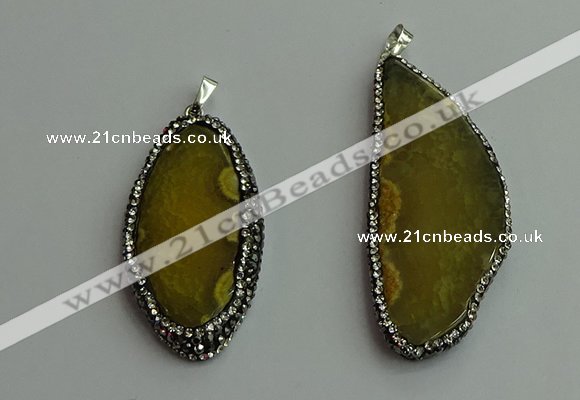 CGP533 25*50mm - 35*65mm freeform agate pendants wholesale