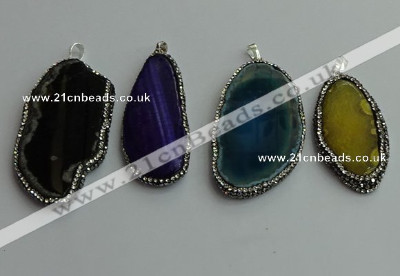 CGP539 25*50mm - 35*65mm freeform agate pendants wholesale