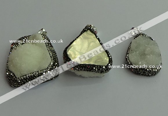 CGP564 22*30mm - 35*40mm freeform druzy agate pendants wholesale