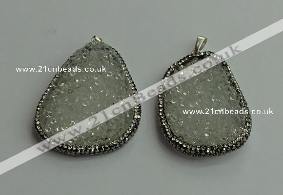 CGP568 30*45mm - 40*50mm freeform crystal glass pendants wholesale