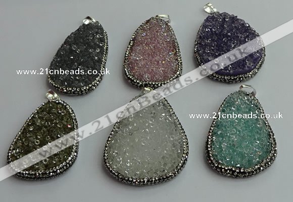 CGP578 30*45mm - 40*50mm freeform crystal glass pendants wholesale