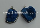 CGP596 25*40mm - 30*45mm freeform druzy agate gemstone pendants