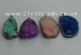 CGP598 25*40mm - 30*45mm freeform druzy agate gemstone pendants