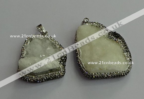 CGP602 25*30mm - 35*40mm freeform druzy agate gemstone rings