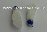 CGP604 18*55mm - 20*60mm nuggets white crystal pendants