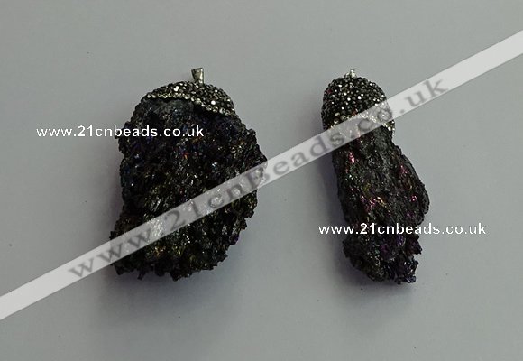 CGP606 22*50mm - 35*60mm nuggets gemstone pendants wholesale