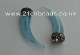 CGP627 16*60mm - 18*65mm oxhorn resin pendants wholesale
