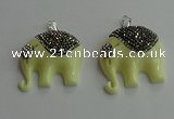 CGP648 30*35mm elephant resin pendants wholesale