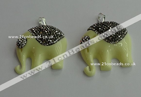 CGP648 30*35mm elephant resin pendants wholesale