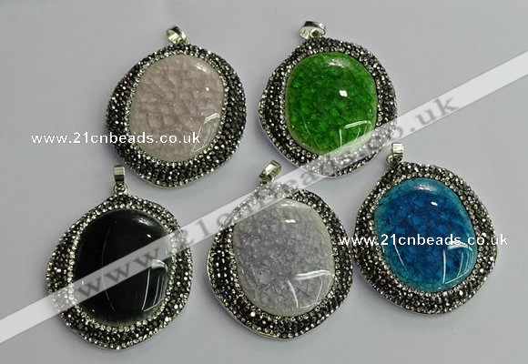 CGP666 40*45mm - 45*50mm freeform ceramic pendants wholesale