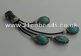 CGP668 15*20mm oval turquoise tassel pendants wholesale