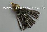 CGP673 2*3mm faceted rondelle handmade chinese crystal tassel pendants